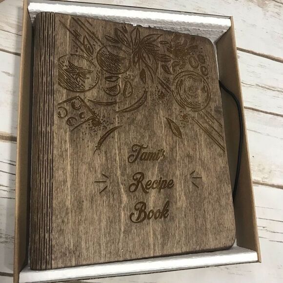Wood Write Your Own Cookbook, Recipe Book Binder, Tami’s recipe book - Picture 1 of 8